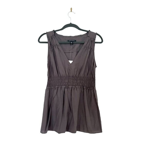 Banana Republic Silk Sleeveless Empire Waist Gray Tank Top NWT - Picture 3 of 6